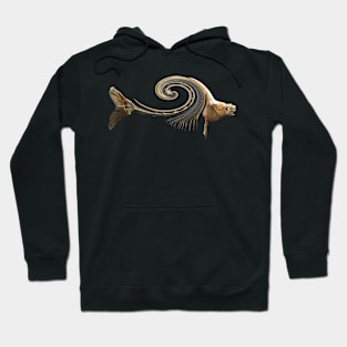 Curved fish Hoodie